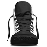 Bitcoin Pattern High Top Shoes - Tie Dye & Black w/White Trim