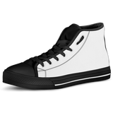 Bitcoin Pattern High Top Shoes - Black & White w/Black Trim