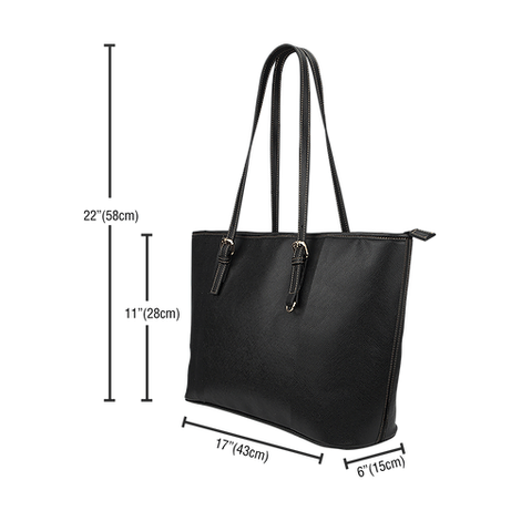 Lady Bug Swirl Large Leather Tote Bag - Teal