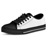 Skull Pile Low Top Shoes - Black & White w/White Trim