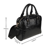 Lady Bug Swirl Shoulder Handbag - Black & White w/Black Trim