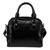 Lady Bug Swirl Shoulder Handbag - Red w/Black Trim