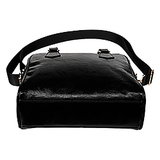 Lady Bug Swirl Shoulder Handbag - Black & White w/Black Trim
