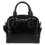 Lady Bug Swirl Shoulder Handbag - Red w/Black Trim