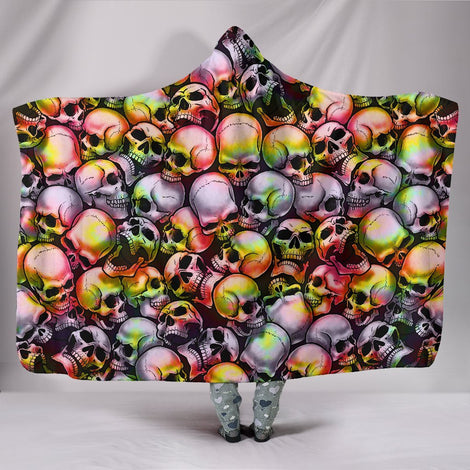 Skull Pile Hooded Blanket - Tie Dye