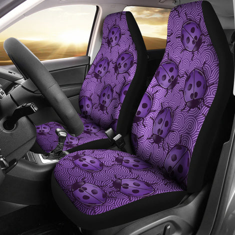 Lady Bug Swirl Car Seat Covers - Purple