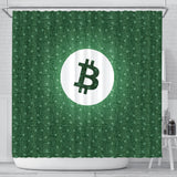 Bitcoin Circuit Board Shower Curtain - Green