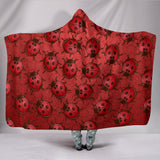 Lady Bug Swirl Hooded Blanket - Red