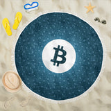 Bitcoin Circuit Board Beach Blanket - Blue