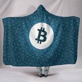 Bitcoin Circuit Board Hooded Blanket - Blue