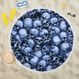 Skull Pile Beach Blanket - Blue