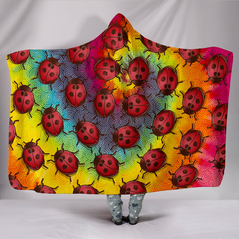 Lady Bug Swirl Hooded Blanket - Tie Dye