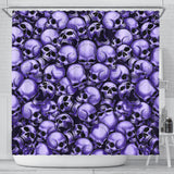 Skull Pile Shower Curtain - Purple