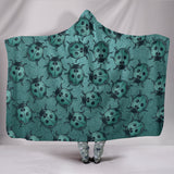 Lady Bug Swirl Hooded Blanket - Teal
