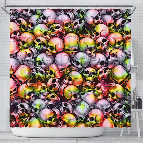 Skull Pile Shower Curtain - Tie Dye