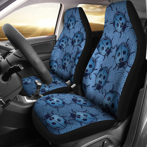 Lady Bug Swirl Car Seat Covers - Blue