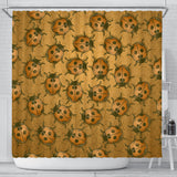 Lady Bug Swirl Shower Curtain - Orange