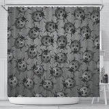 Lady Bug Swirl Shower Curtain - Gray