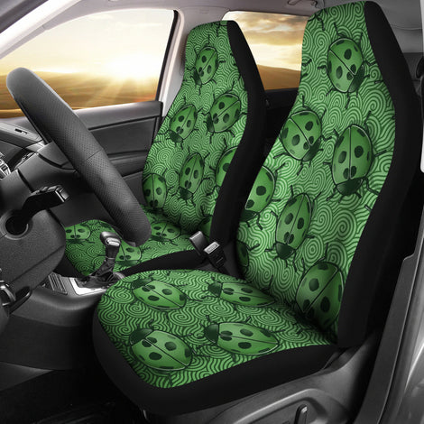 Lady Bug Swirl Car Seat Covers - Green