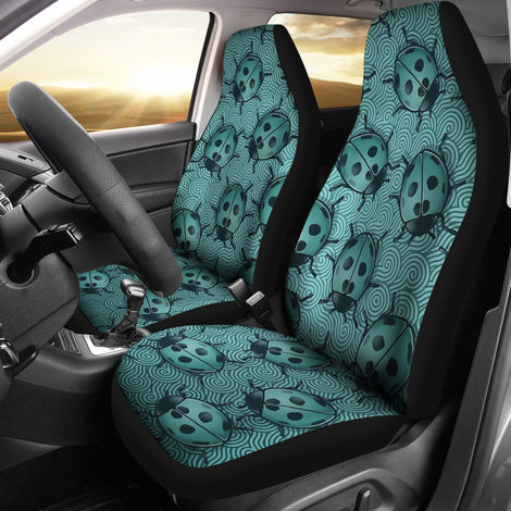 Lady Bug Swirl Car Seat Covers - Teal