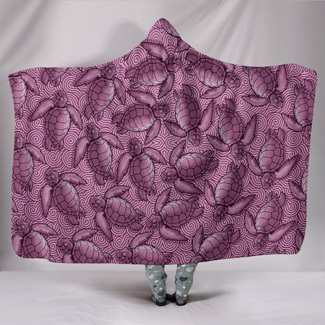 Turtle Swirl Hooded Blanket - Mauve
