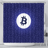 Bitcoin Circuit Board Shower Curtain - Purple