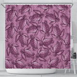 Turtle Swirl Shower Curtain - Mauve
