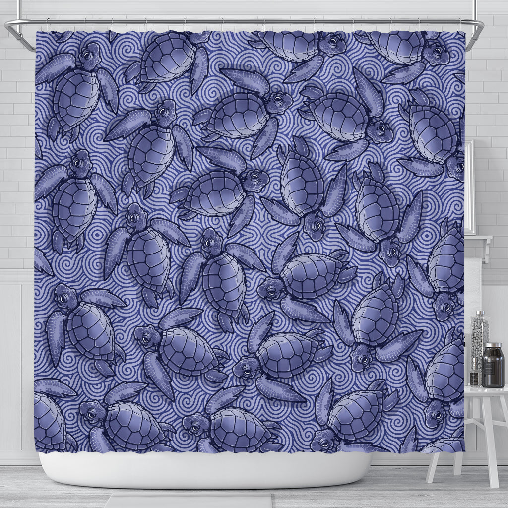 Turtle Swirl Shower Curtain - Purple