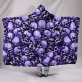 Skull Pile Hooded Blanket - Purple