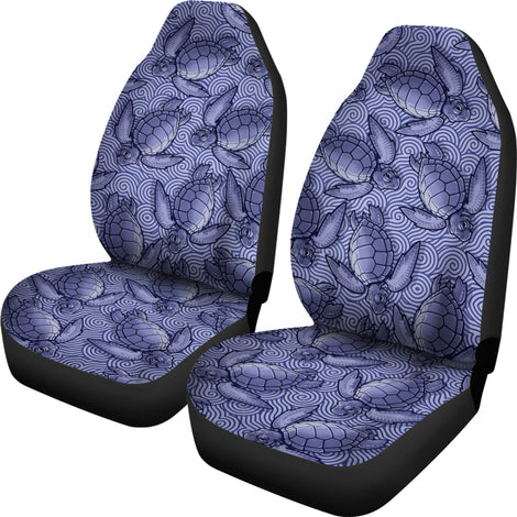 Turtle Swirl Car Seat Covers - Purple