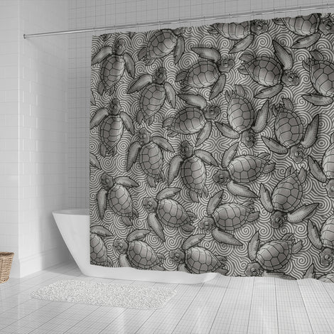 Turtle Swirl Shower Curtain - Gray