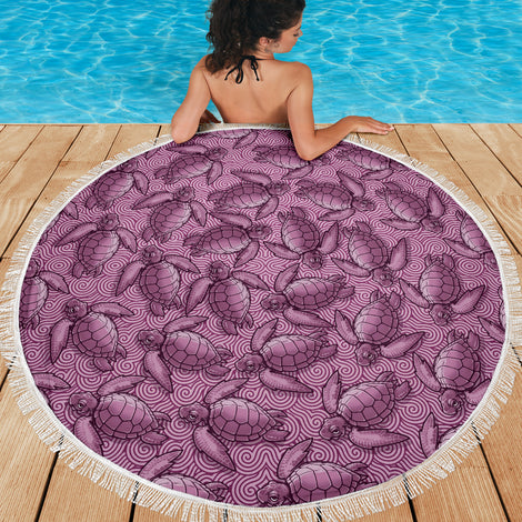 Turtle Swirl Beach Blanket - Mauve