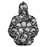 Skull Pile All Over Print Hoodie - Black & White