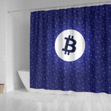 Bitcoin Circuit Board Shower Curtain - Purple