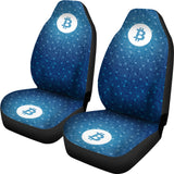 Bitcoin Circuit Board Car Seat Cover - Blue