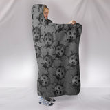 Lady Bug Swirl Hooded Blanket - Gray