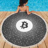 Bitcoin Circuit Board Beach Blanket - Gray