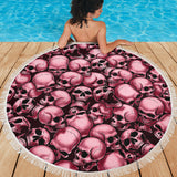 Skull Pile Beach Blanket - Red