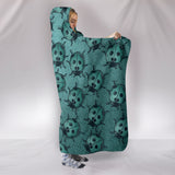 Lady Bug Swirl Hooded Blanket - Teal