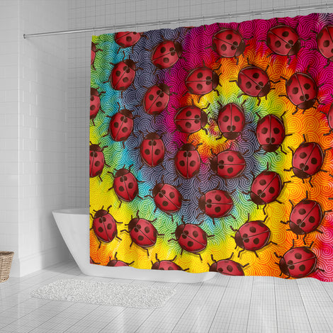 Lady Bug Swirl Shower Curtain - Tie Dye