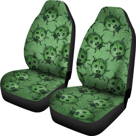 Lady Bug Swirl Car Seat Covers - Green