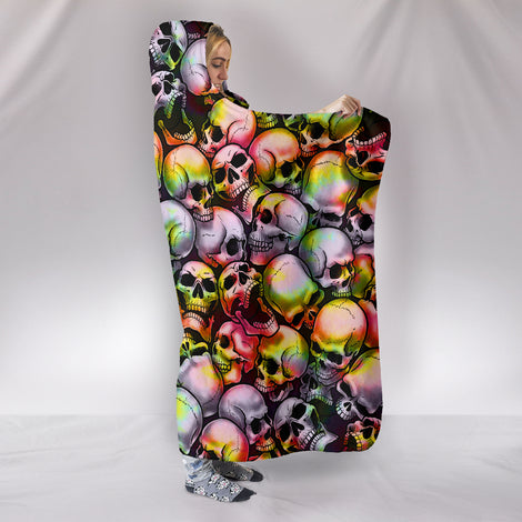 Skull Pile Hooded Blanket - Tie Dye