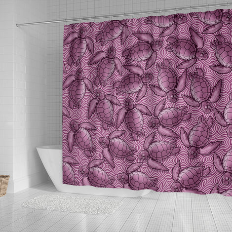 Turtle Swirl Shower Curtain - Mauve