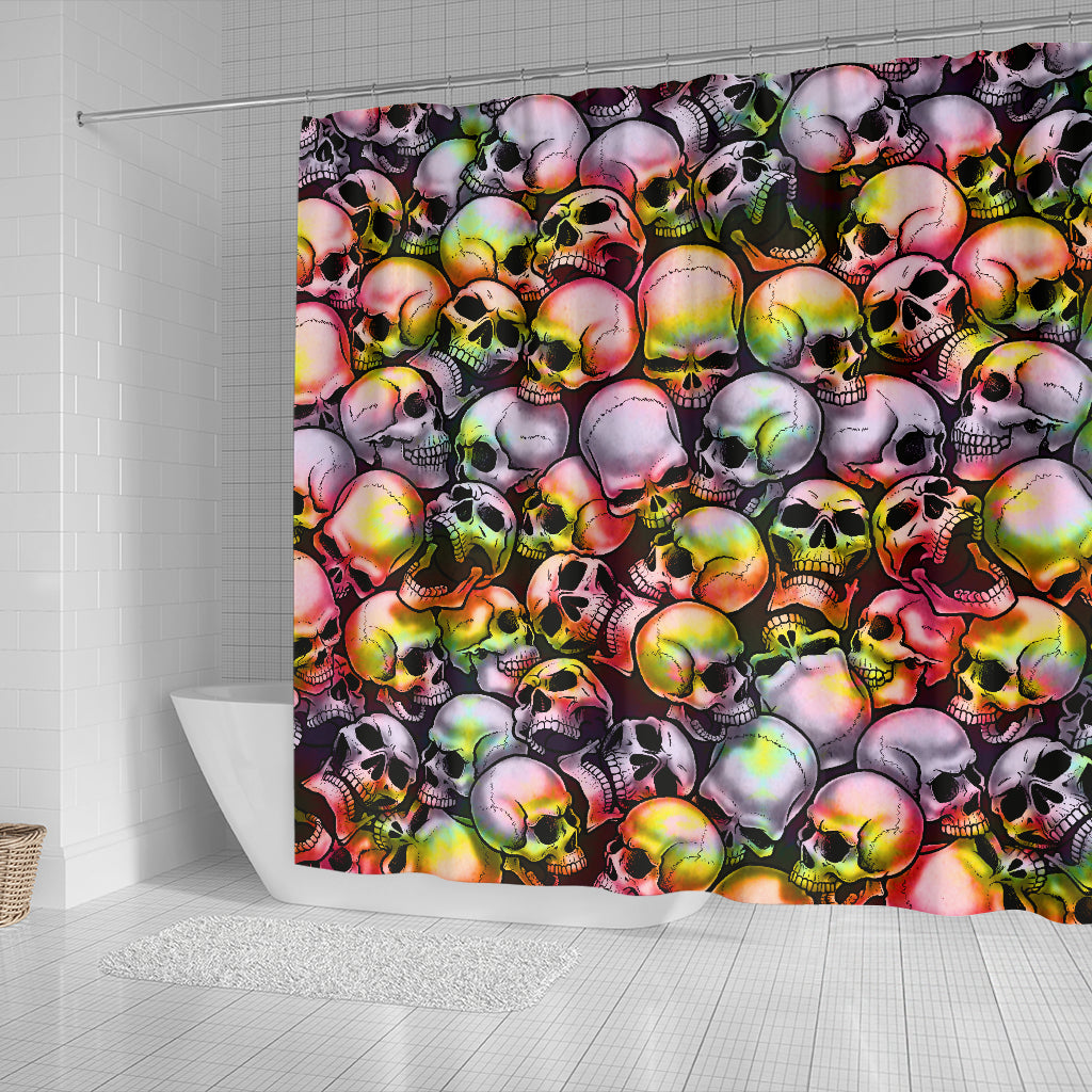 Skull Pile Shower Curtain - Tie Dye