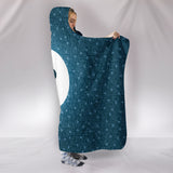 Bitcoin Circuit Board Hooded Blanket - Blue