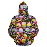 Skull Pile All Over Print Hoodie - Tie Dye
