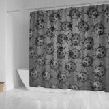 Lady Bug Swirl Shower Curtain - Gray