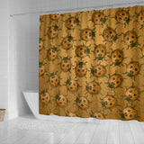 Lady Bug Swirl Shower Curtain - Orange