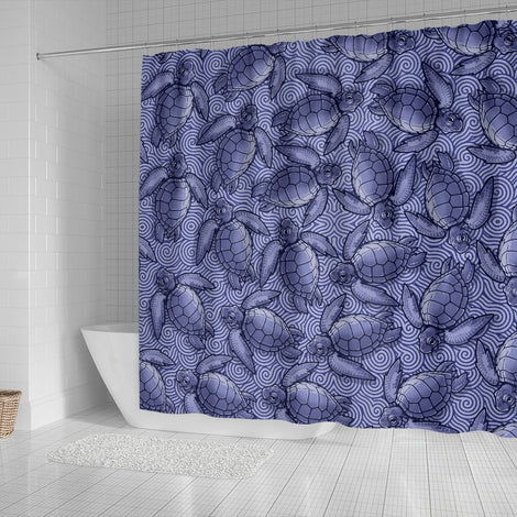 Turtle Swirl Shower Curtain - Purple
