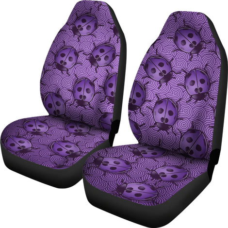 Lady Bug Swirl Car Seat Covers - Purple